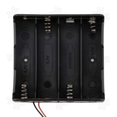 Picture of 18650 Battery Holder Case 4 Cell with Wire (Black)