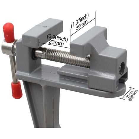Picture of Aluminum Alloy mini table vise Working table wood working drilling vise vice (Silver with clamp)