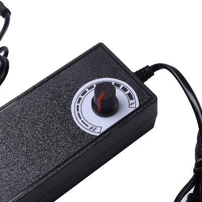 Picture of 3-12V 5A Adjustable Voltage Best Charger and Power Adapter for all sophisticated equipment, 775 DC Motor, Motor Speed Control, Blower Fan, etc. (Black)