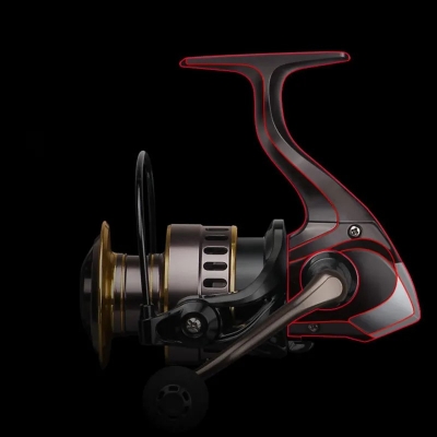 Picture of High-Speed Metal Spool Spinning Reel HE1000-7000 (Max 10kg) for Fishing (HE6000 Black Gold)