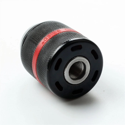 Picture of New 13mm Threaded Keyless Full Metal Drill Chuck can be used with Hex Shank/SDS/Square Quick Grip Adapter, Chuck for Drill Bit Screwdriver Tap & Socket (Only Drill Chuck) (Black and Red)