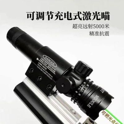 Picture of Adjustable big green laser pointer for outdoor sport shooting aiming (Black)