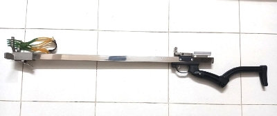 Picture of New most powerful slingshots rifle in the country Stainless Steel Special Pole + Resin Rifle Grip + Zinc Alloy Spreader + 10 Strand SS Bow Head + 6 strand powerful Rubber + Red Small Laser + Aluminum Mount very powerful (Ready) (Stainless Steel)