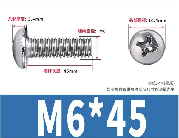 Picture of Round head Nuts Bolts Stainless Steel for CNC, Robotics, Motor, Computer, Mobile, Equipment, Machine Screw (10 piece set) (M2*8 Black)
