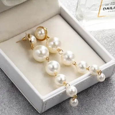 Picture of Regular Pearl Ear Ring For Women Silver