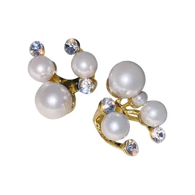 Picture of Tiktok Trendy Pearl Finger Ring Silver