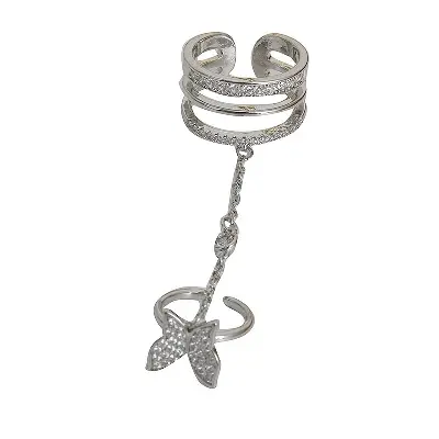 Picture of Lady Unicorn butterfly chain ring Silver