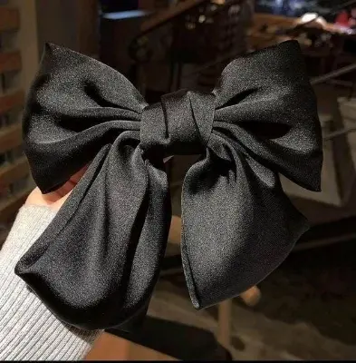 Picture of Multicolour _Fabrics _Bow _Hair Clip Black