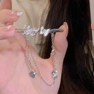 Picture of Double Layer Butterfly Bracelet for Women Silver