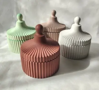 Picture of 01 pcs Colourful Gypsum fCandle Holder for home decor White