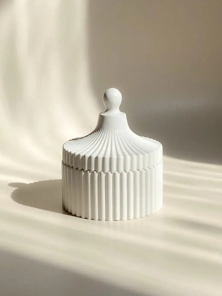 Picture of 01 pcs Colourful Gypsum fCandle Holder for home decor White