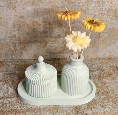 Picture of Colorful 3-Piece Combos for tray/Tube/Vase _ Combo - 001 White