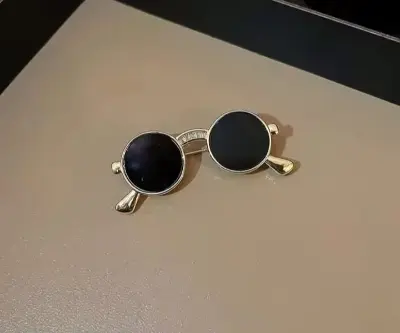 Picture of Black Sunglass hijab for women Gold