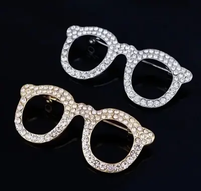 Picture of Crystal Sunglass brooch for women Gold