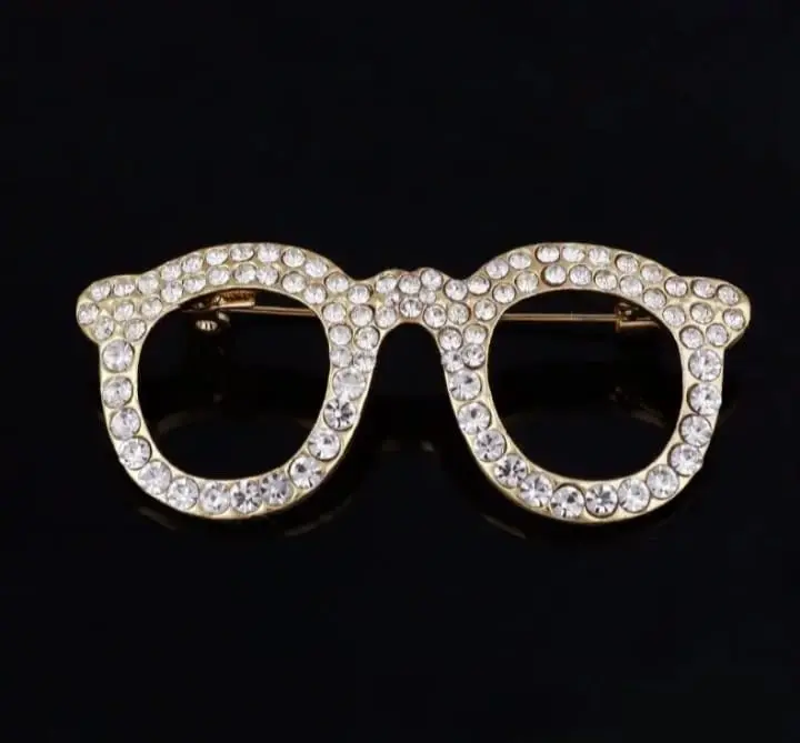 Picture of Crystal Sunglass brooch for women Gold