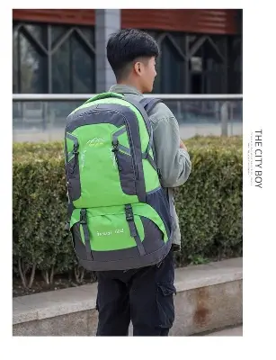 Picture of Backpack Large Capacity Travel Backpack 60L Outdoor Mountaineering Bag Men's and Women's Sports Leisure Backpack (Black,Full Look: 60)