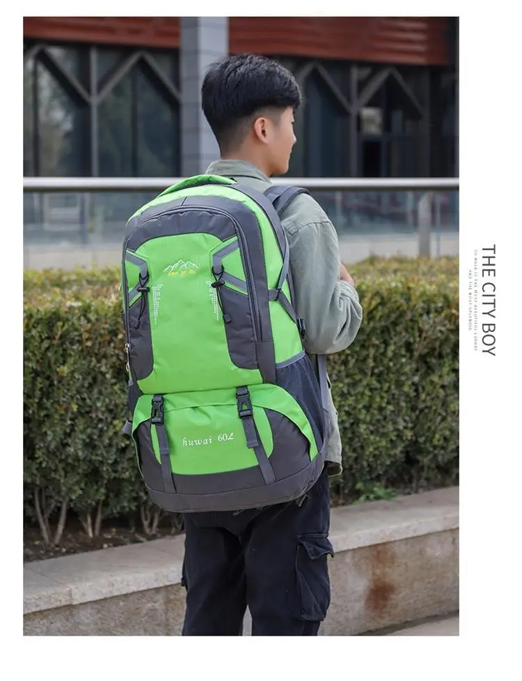 Picture of Backpack Large Capacity Travel Backpack 60L Outdoor Mountaineering Bag Men's and Women's Sports Leisure Backpack (Blue,Full Look: 60)