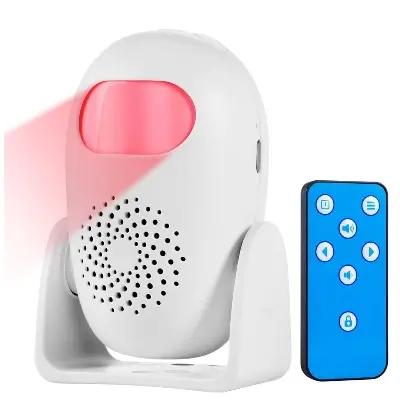 Picture of Home security anti theft or welcoming motion sensor automatic alarm small egg convenient home monitoring alarm high scale loud sound burglary theft management (White)