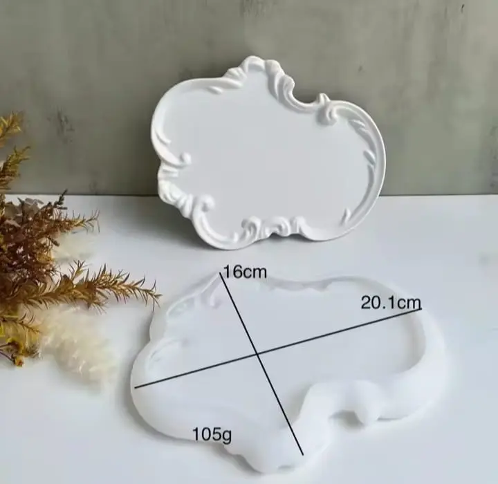 Picture of 01 pcs colourful vintage design gypsum tray for home decor White