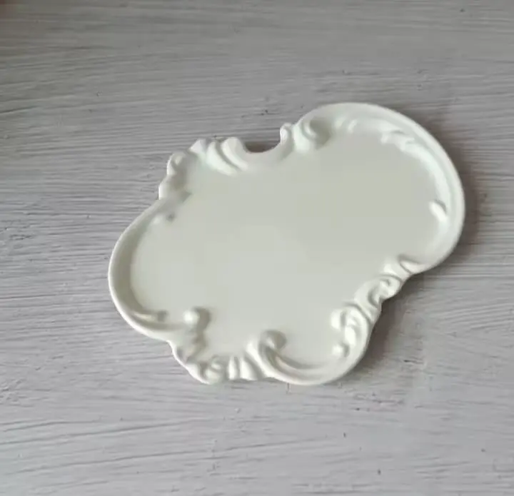 Picture of 01 pcs colourful vintage design gypsum tray for home decor White