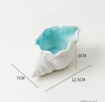 Picture of 01 pcs Colourful small shell tray for home decor White