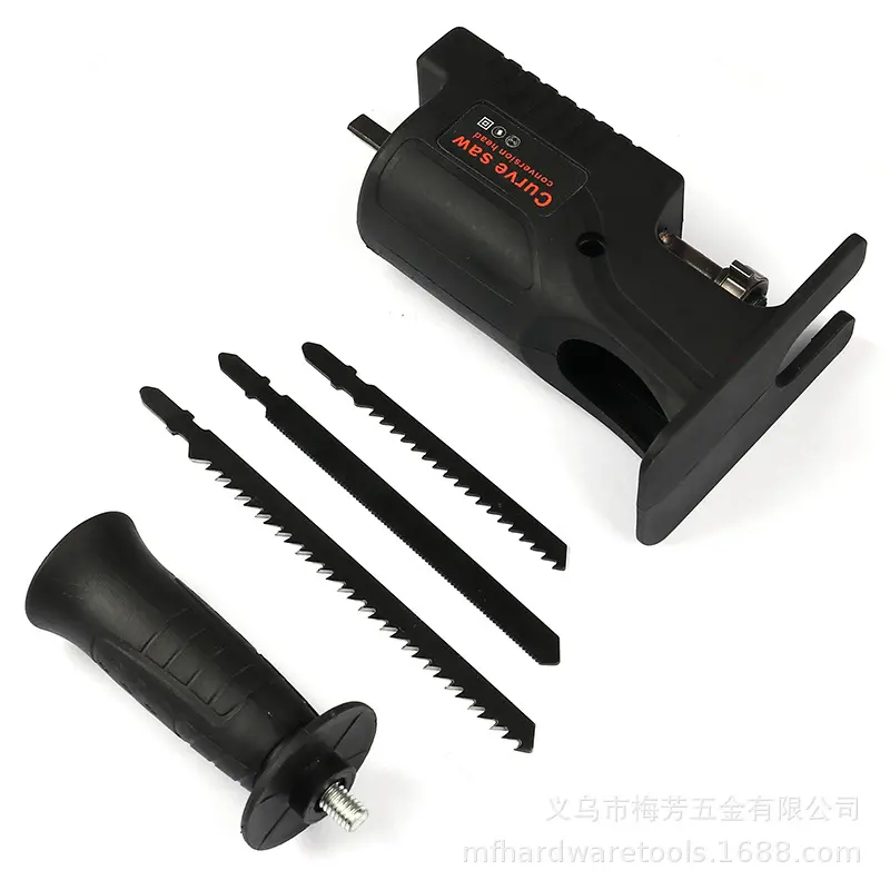 Picture of Handheld Portable Electric Saber Saw Bracket for Drill Machine Reciprocating Saw Modified Electric Saw Electric Drill to Jigsaw Converter Woodworking Cutting (Black)