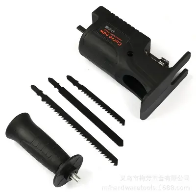 Picture of Handheld Portable Electric Saber Saw Bracket for Drill Machine Reciprocating Saw Modified Electric Saw Electric Drill to Jigsaw Converter Woodworking Cutting (Black)
