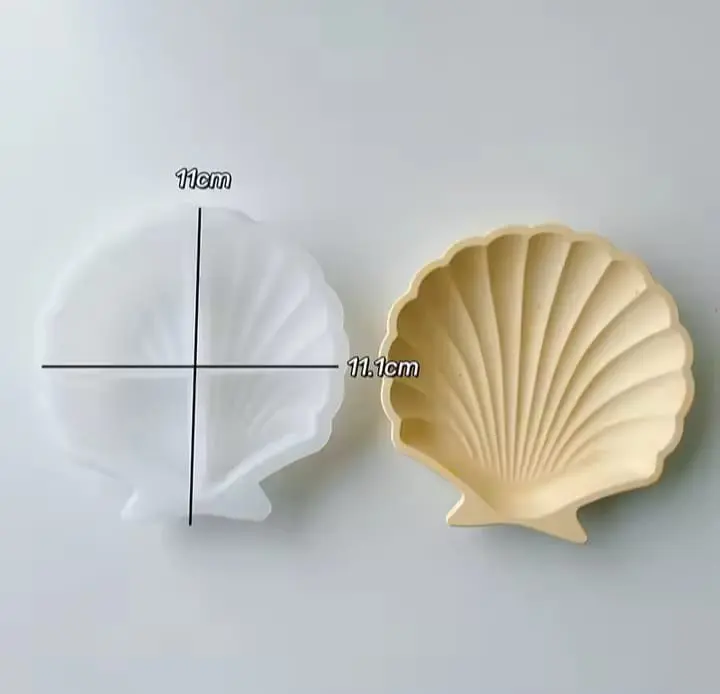 Picture of 01 pcs colourful gypsum Shell tray for home decore White