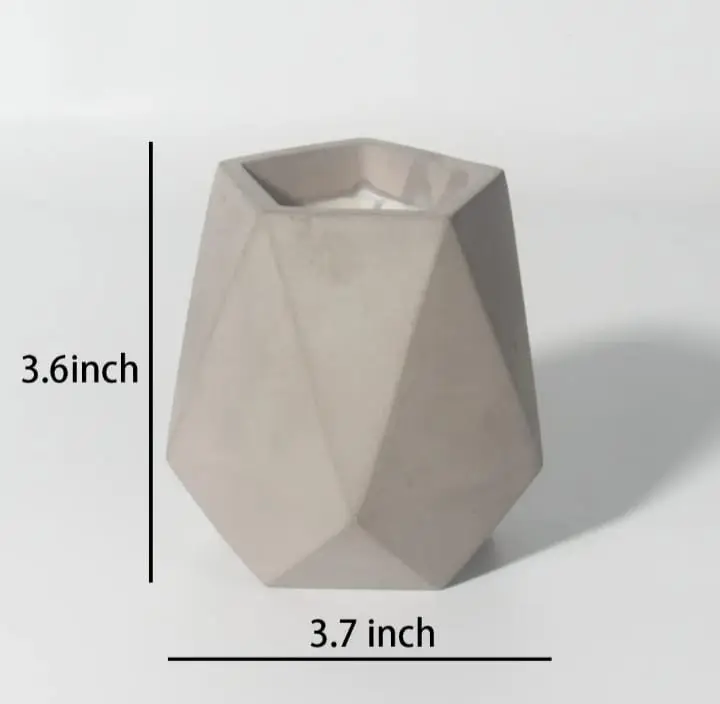 Picture of 01 pcs colourful gypsum Diomand shape flower vase for home decore White