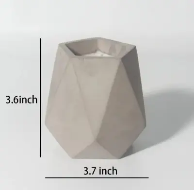 Picture of 01 pcs colourful gypsum Diomand shape flower vase for home decore White