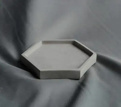 Picture of 01 pcs colourful gypsum Hexagon tray for home decore White