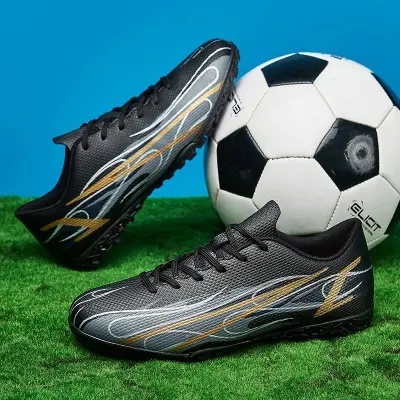 Picture of Football boots shoes youth football club training sports football boot shoes (Black,EU:38)