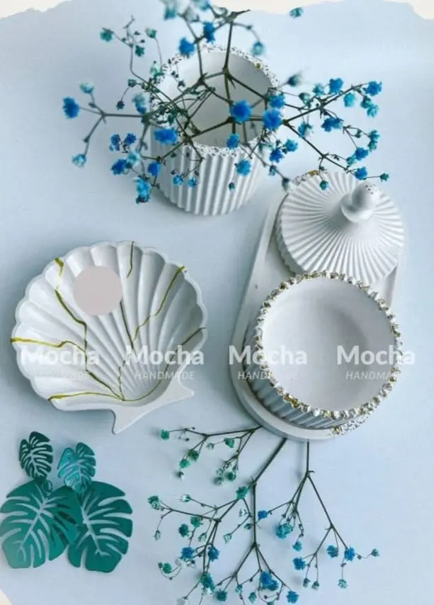 Picture of Colorful 3-Piece Combos for tray/Tube/Vase _ Combo_003 White