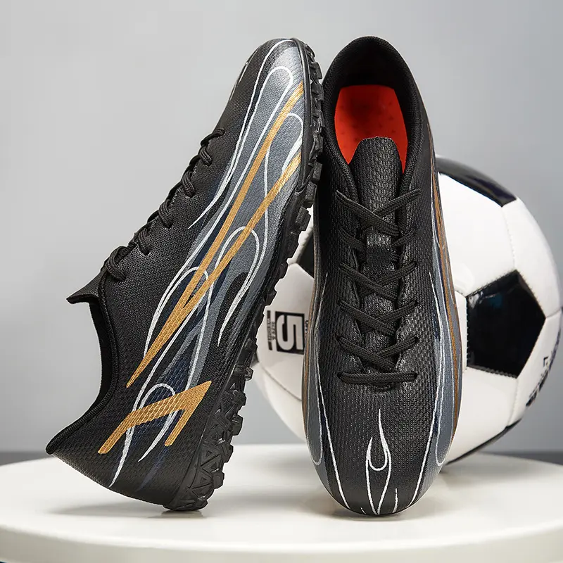 Picture of Football boots shoes youth football club training sports football boot shoes (Black,EU:39)