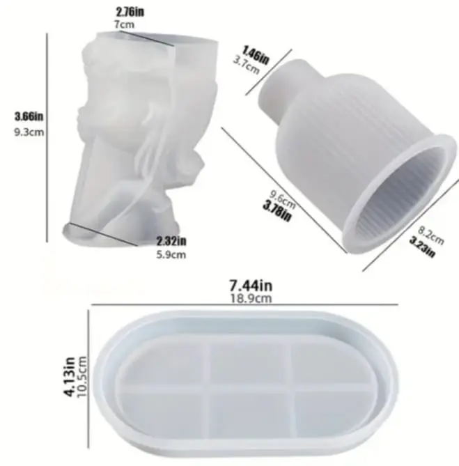 Picture of Colorful 3-Piece Combos for tray/Tube/Vase _ Combo_006 White
