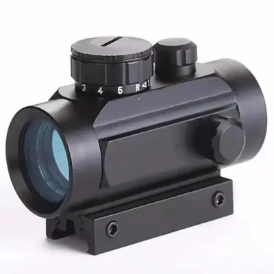 Picture of Red Dot telescope Original Bushnell view finder metal body high quality single pass 1×40 for outdoor sports target practice adjustable viewing mirror view finder mirror red and green dots (Black Metal)