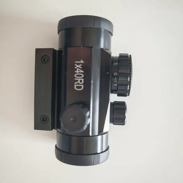 Picture of Red Dot telescope Original Bushnell view finder metal body high quality single pass 1×40 for outdoor sports target practice adjustable viewing mirror view finder mirror red and green dots (Black Metal)