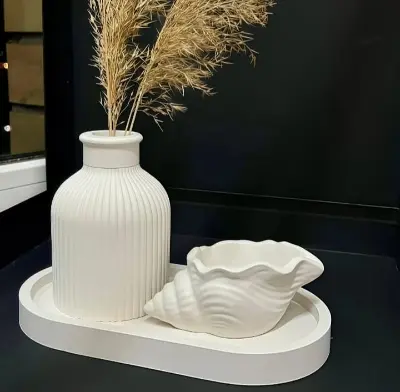 Picture of Colorful 3-Piece Combos for tray/Tube/Vase _ Combo_008 White