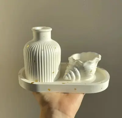 Picture of Colorful 3-Piece Combos for tray/Tube/Vase _ Combo_008 White