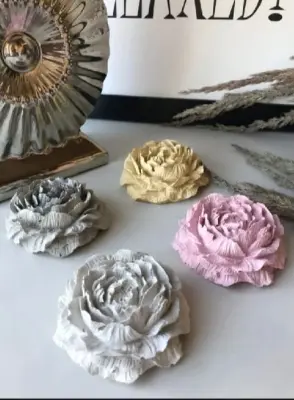 Picture of 01 pcs Colourful Gypsum flower for home decor White