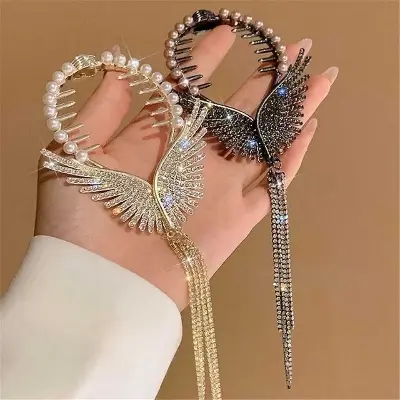 Picture of Colourful Rinestone hair clips for women & girls _ 001 Black