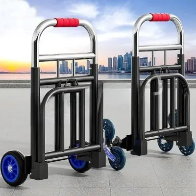 Picture of Trolley for Moving Goods Shopping, Luggage Moving, Middle-Aged and Elderly Shopping Luggage Cart Foldable and Portable (Black)