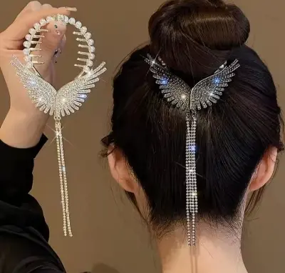 Picture of Colourful Rinestone hair clips for women & girls _ 001 Black