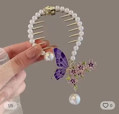 Picture of Colourful Rinestone hair clips for women & girls _ 002 Silver