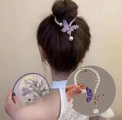 Picture of Colourful Rinestone hair clips for women & girls _ 002 Silver