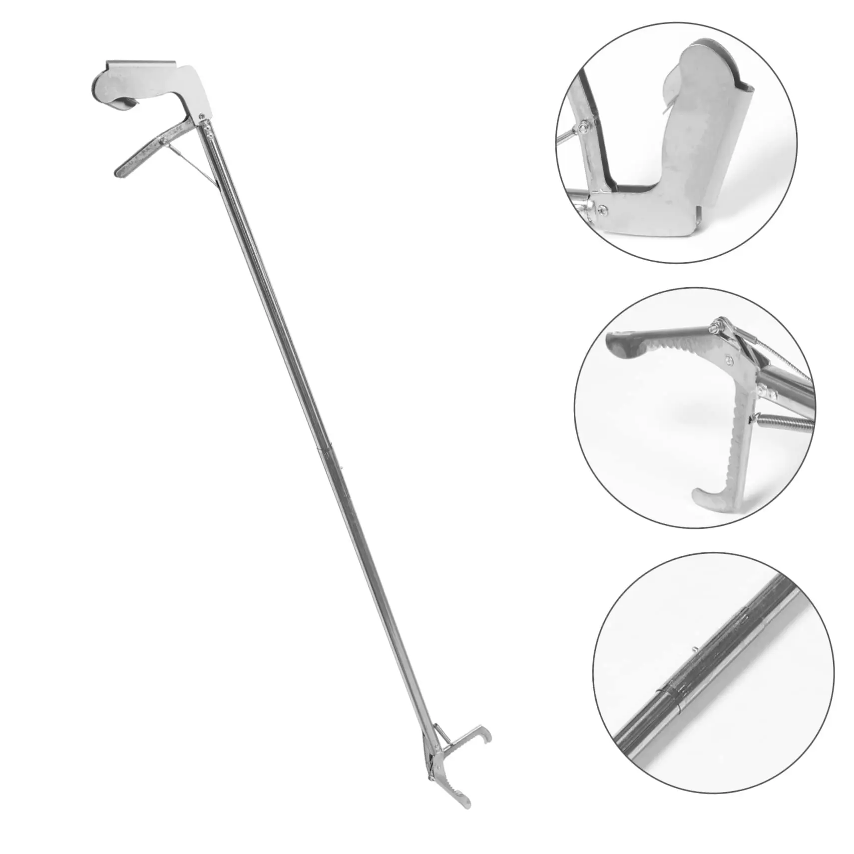 Picture of Snake Catcher stainless steel snake catching pole high grade durable snake safety pole (Silver,Int: 120cm)
