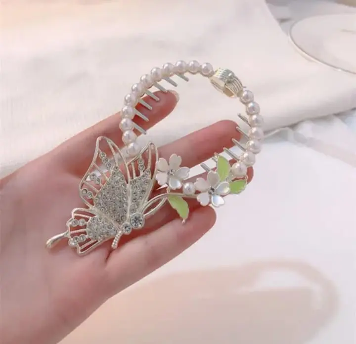 Picture of Colourful Rinestone hair clips for women & girls _ 005 Gold