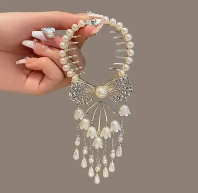 Picture of Colourful Rinestone hair clips for women & girls _ 004 Gold