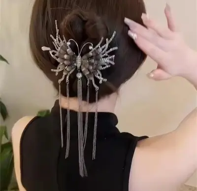 Picture of Colourful Rinestone hair clips for women & girls _ 008 Gold