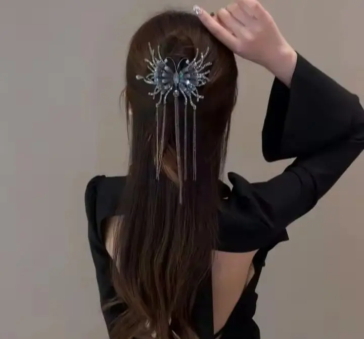 Picture of Colourful Rinestone hair clips for women & girls _ 008 Gold
